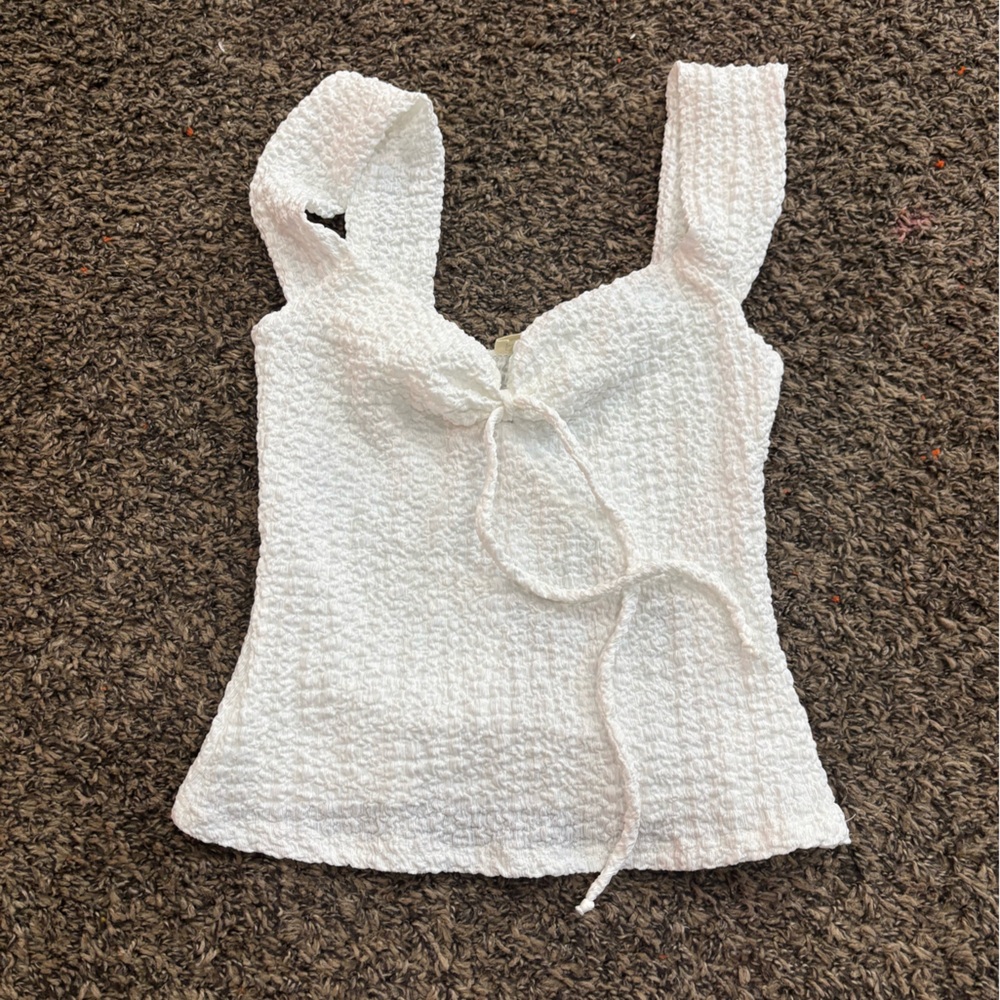 See You Monday Textured White Top